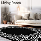 Classic White Floral Vine Scroll Rug