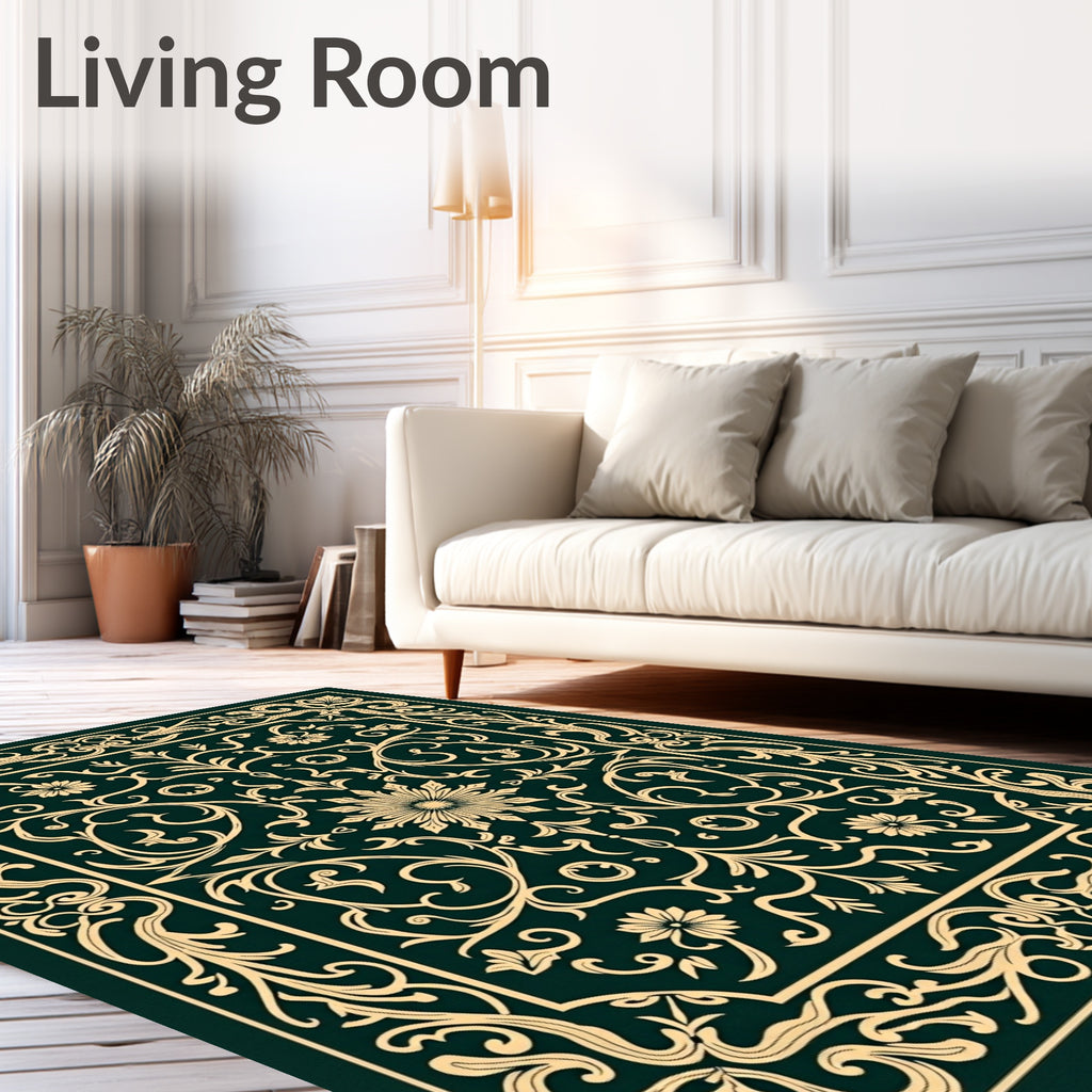 Elegant Floral Scrollwork Design Rug