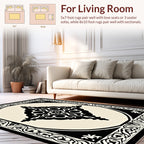 Abstract Black White Filigree Rug