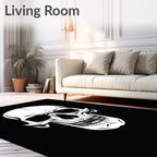 White Skull Pattern Statement Rug