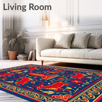 Enchanting Red Deer Folk Art Rug