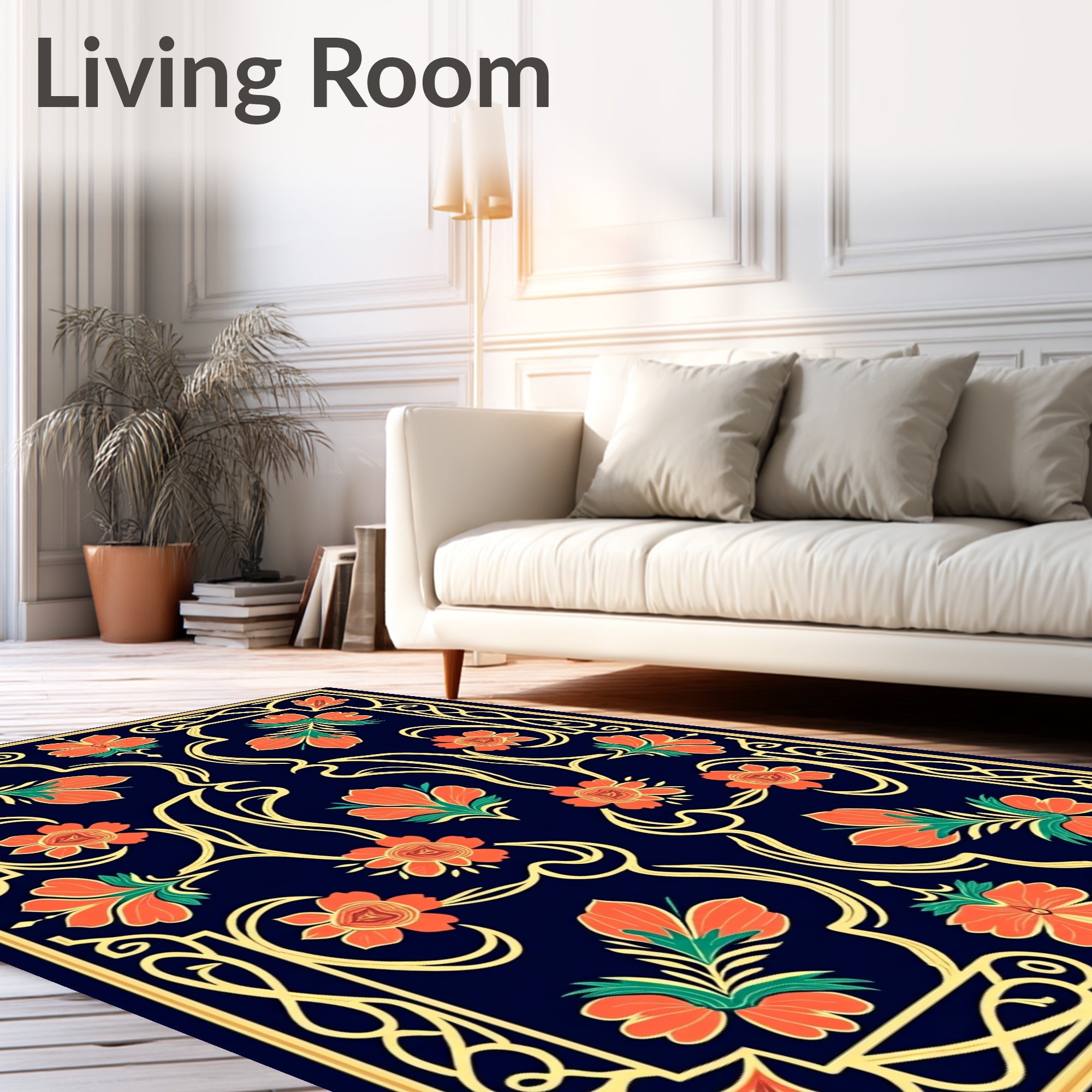 Art Nouveau Floral Swirls Rug