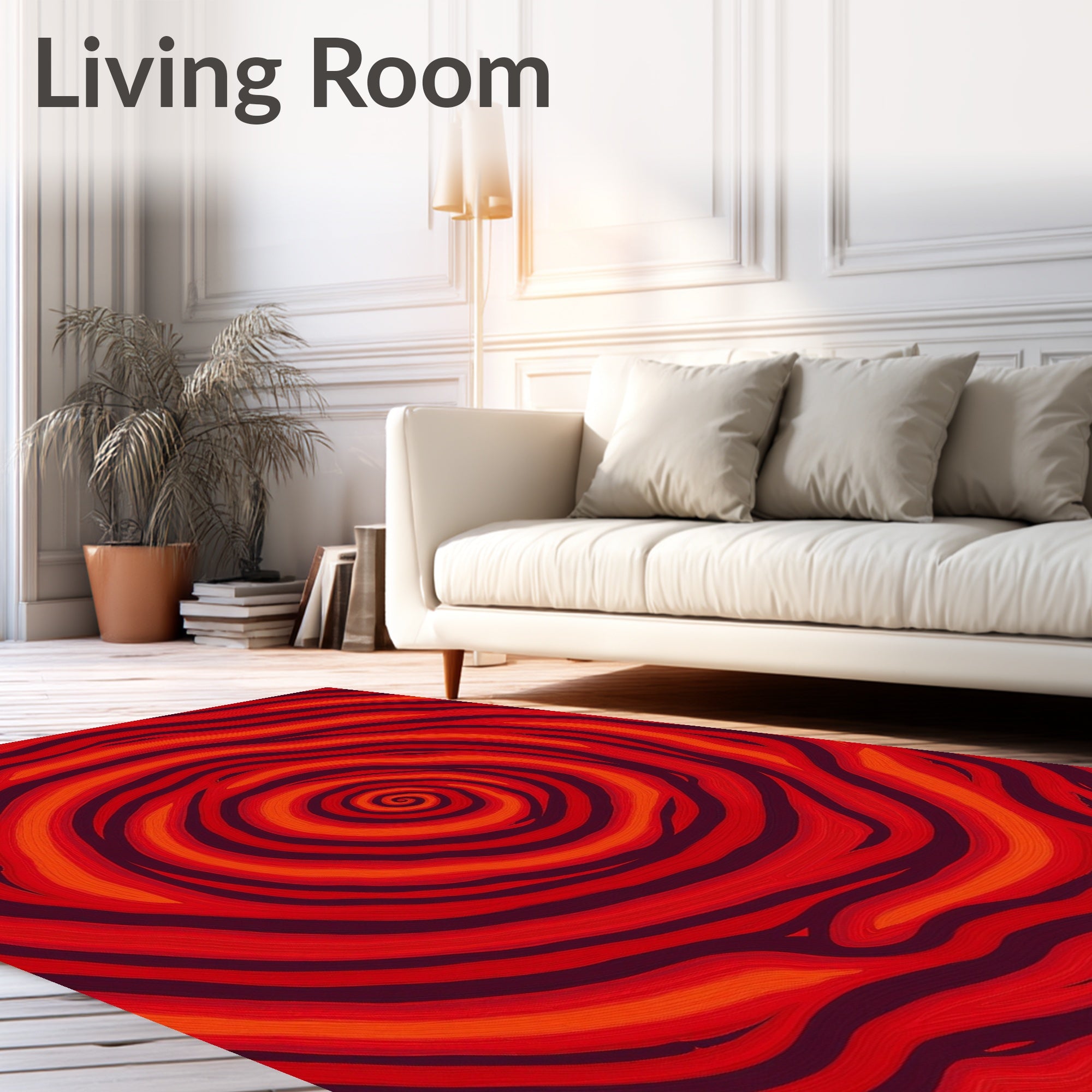 Red And Orange Swirl Pattern Rug