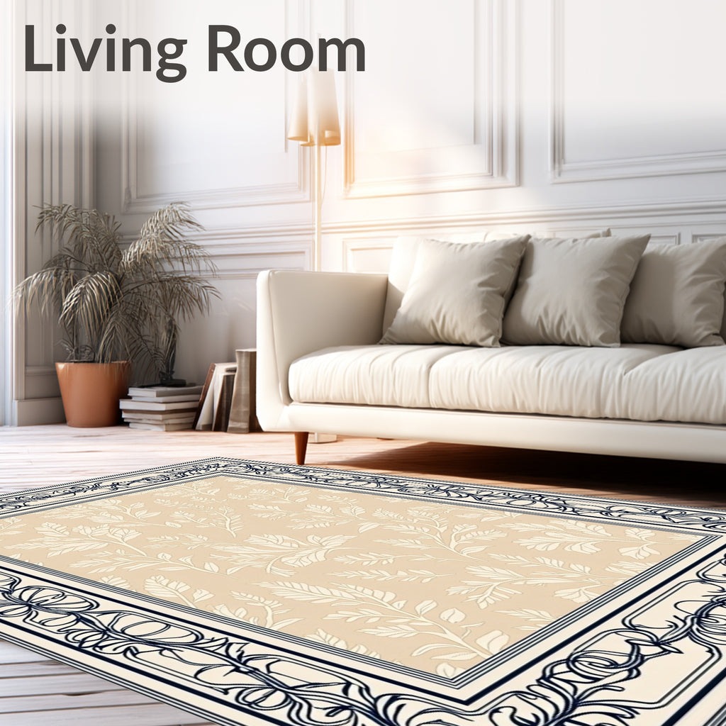 Art Nouveau Floral Border Rug