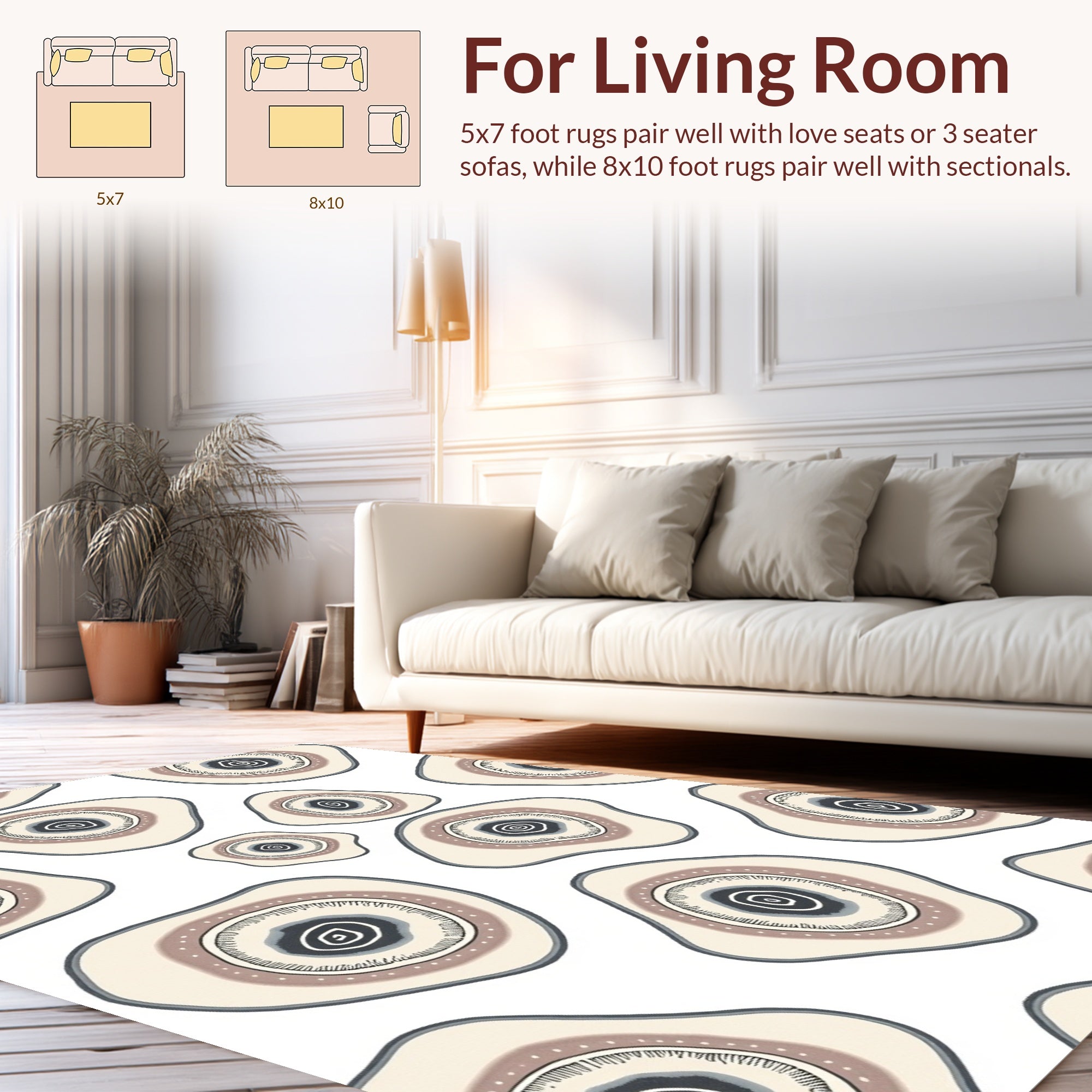 Abstract Organic Eye Pattern Rug