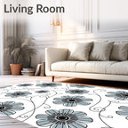 Delicate Floral Swirl Pattern Rug