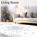 Winter Blue Snowflake Array Rug