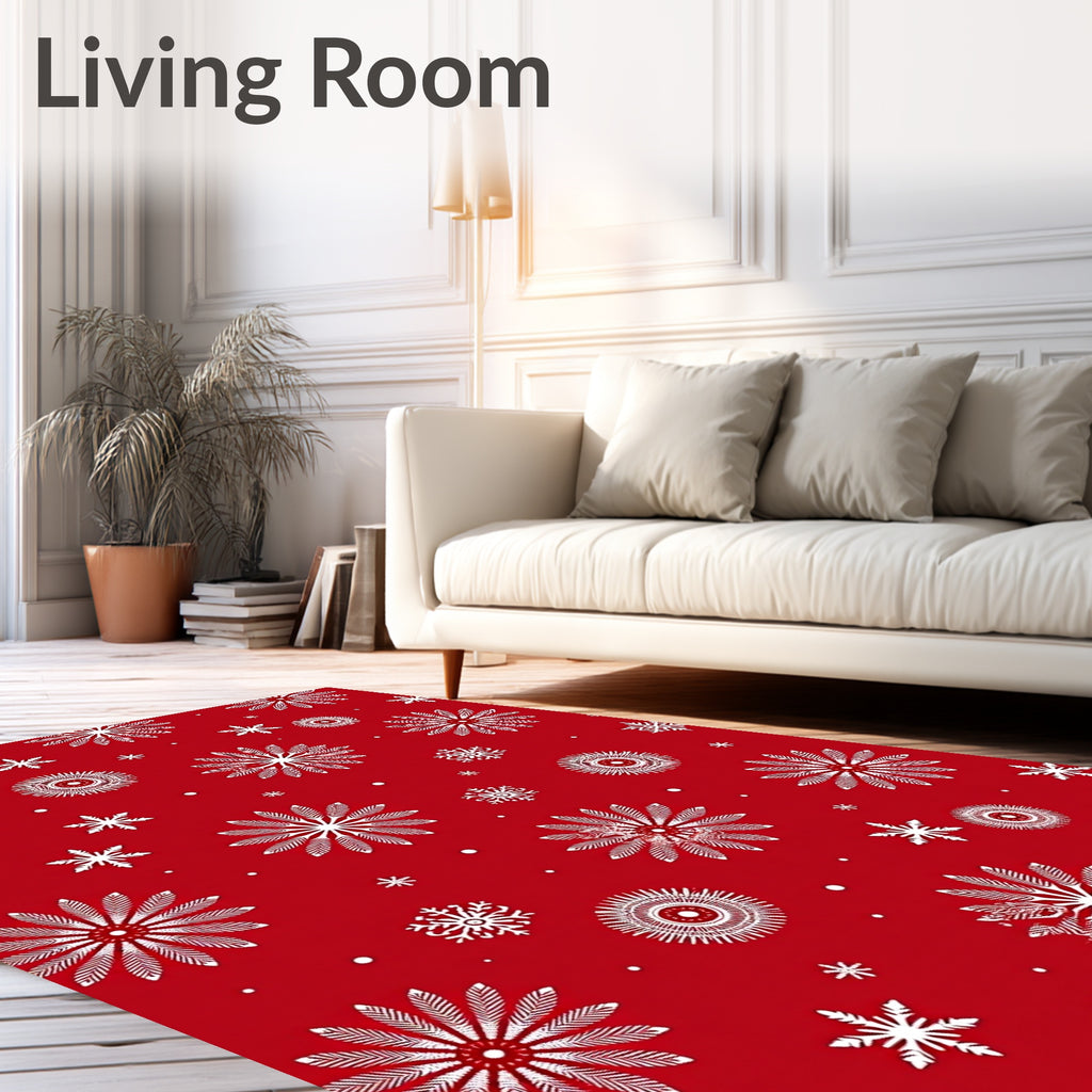 Winter Snowflake Pattern Rug
