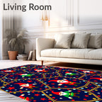 Festive Gnome Christmas Lights Stars Rug