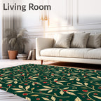 Art Nouveau Berry Leaf Pattern Rug