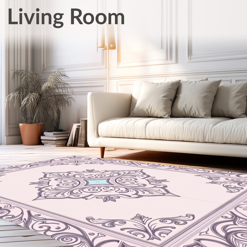 Elegant Vintage Floral Scrollwork Rug