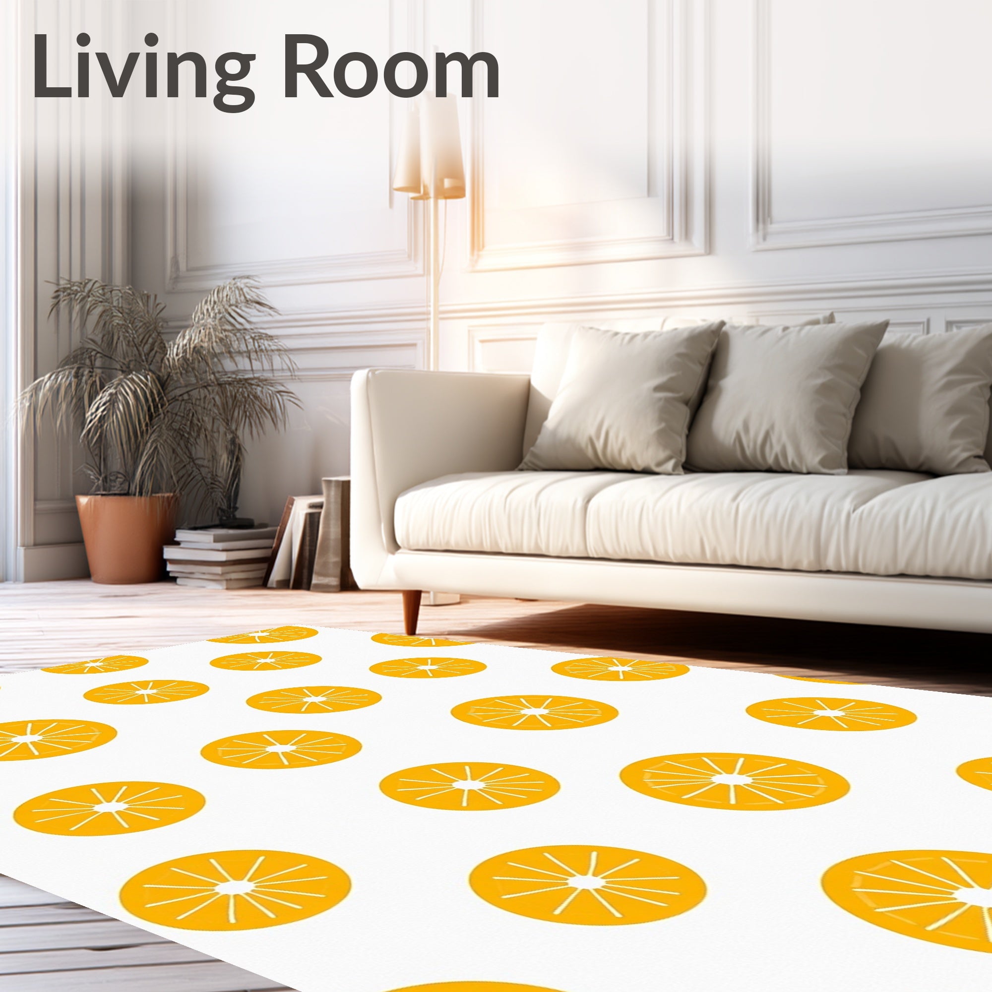 Citrus Slice Pattern Graphic Rug