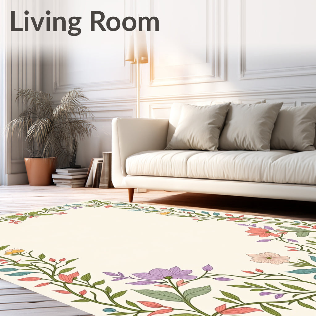 Vining Floral Nature Patterned Rug