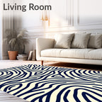Organic Wavy Navy Lines Rug