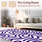 Abstract Violet Wavy Lines Rug