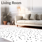 Scattered Black Dot Pattern Rug