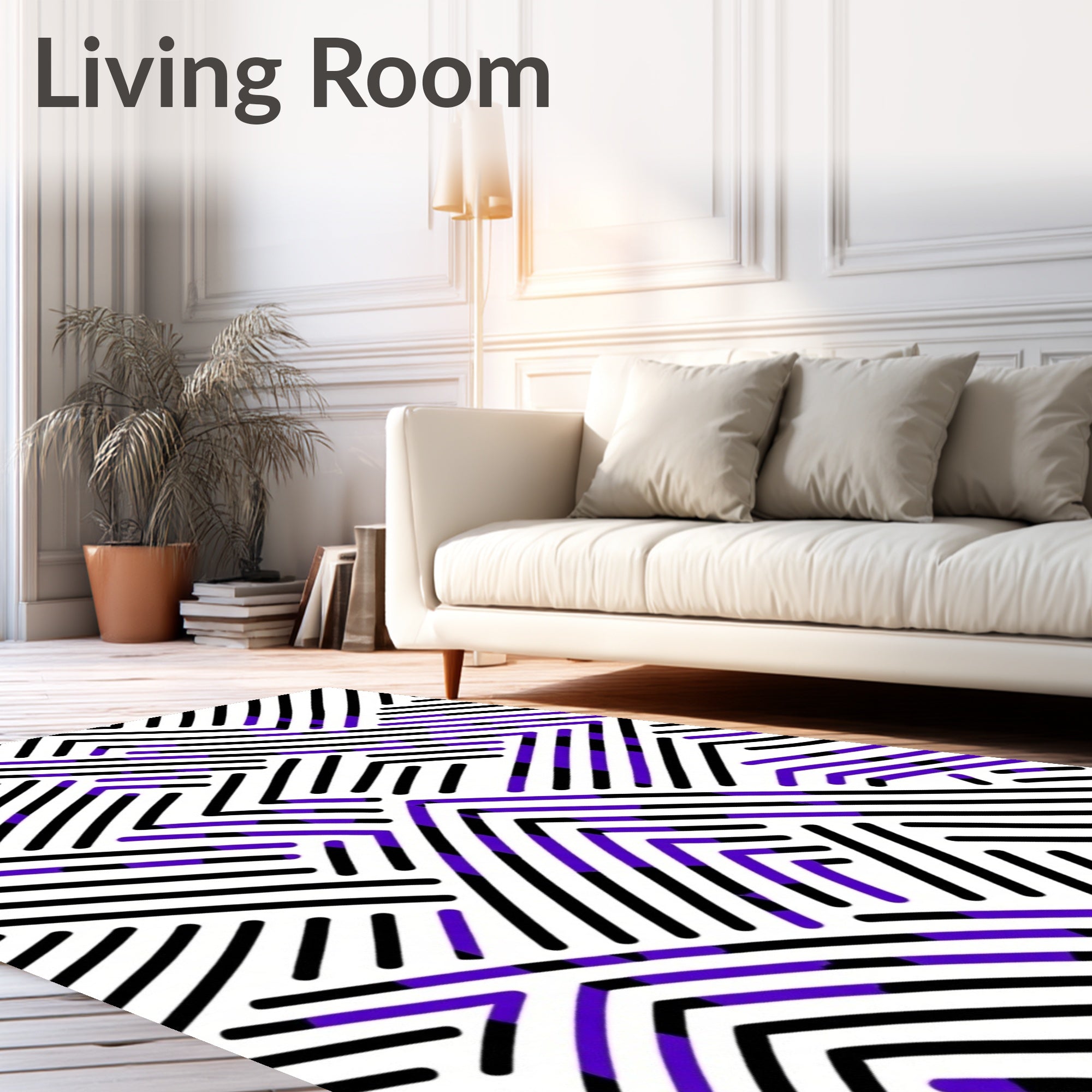 Modern Intersecting Lines Design Rug