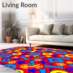 Bold Primary Shapes Letters Pattern Rug