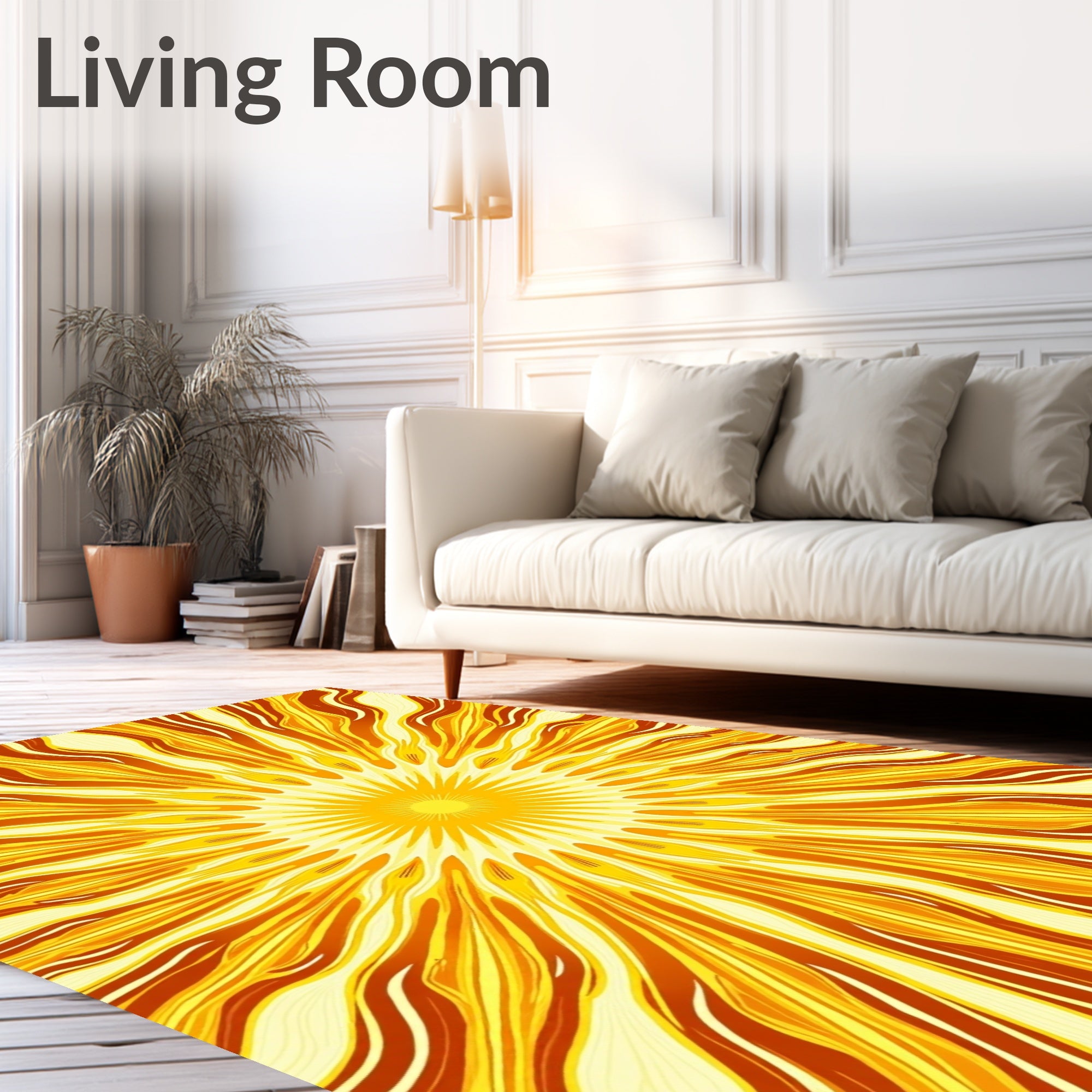 Radiant Sunburst Warm Tones Design Rug