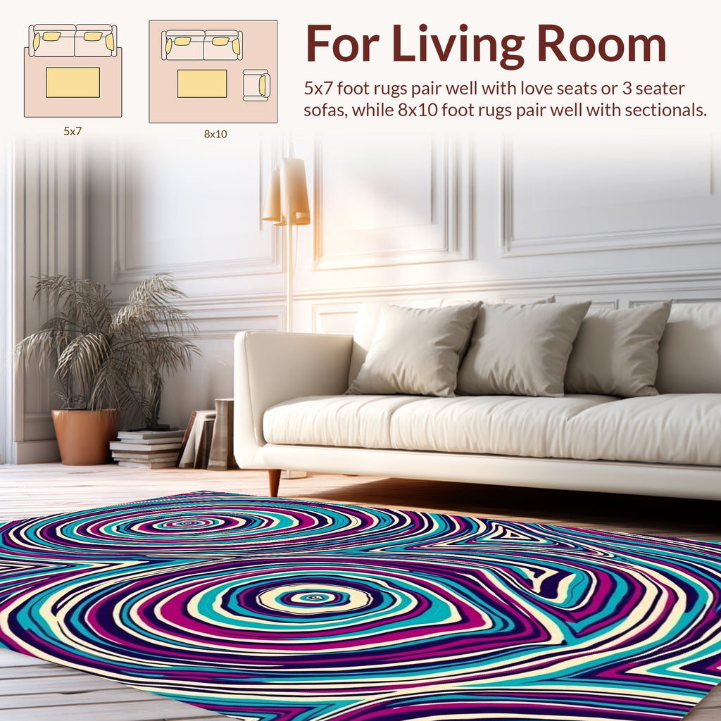Trippy Swirls Pattern Rug