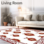 Elegant Red Gold Ornament Pattern Rug