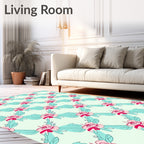 Rose Floral Diamond Pattern Design Rug