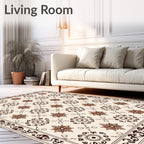 Classic Floral Scroll Patterned Rug