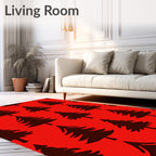 Bold Silhouette Forest Pattern Rug