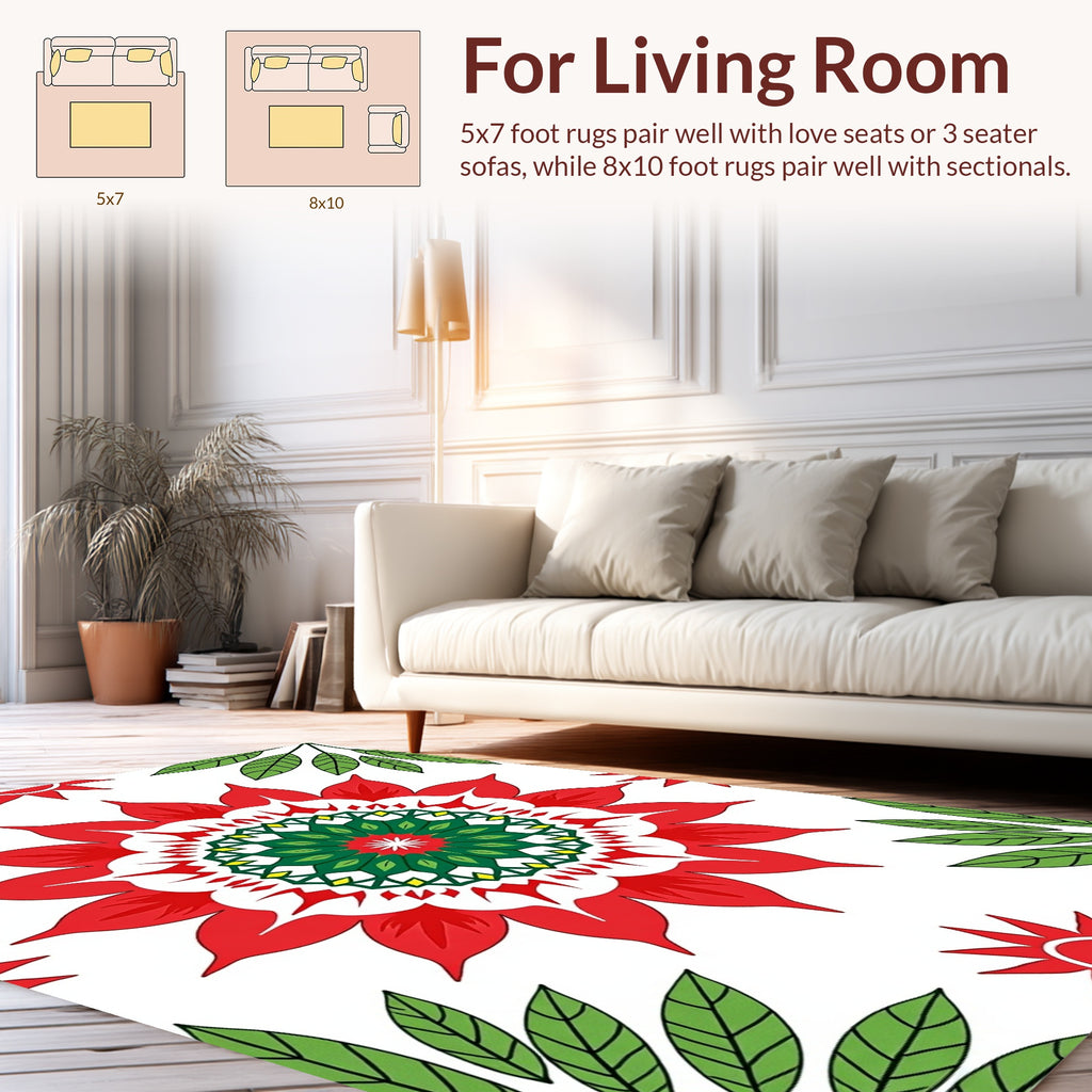 Bold Floral Medallion Pattern Rug
