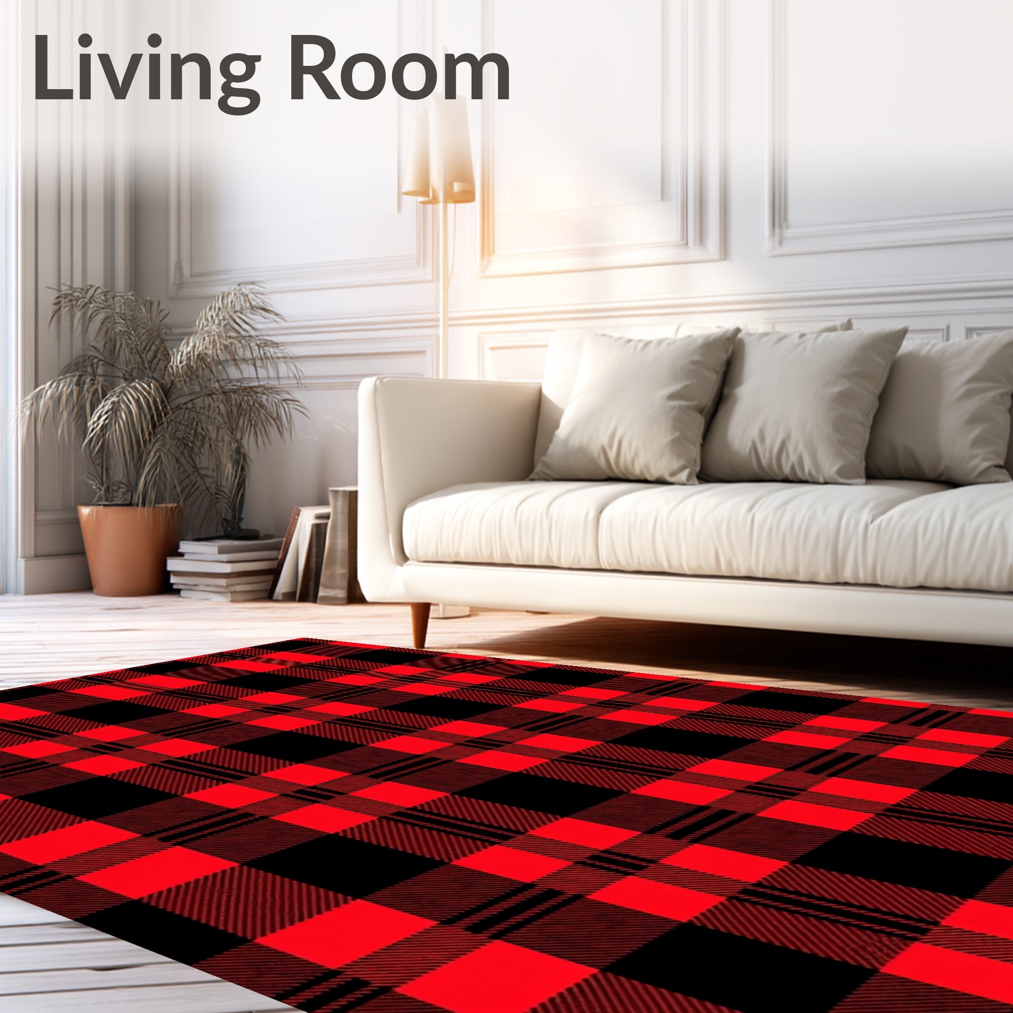 Rustic Crimson Buffalo Check Rug