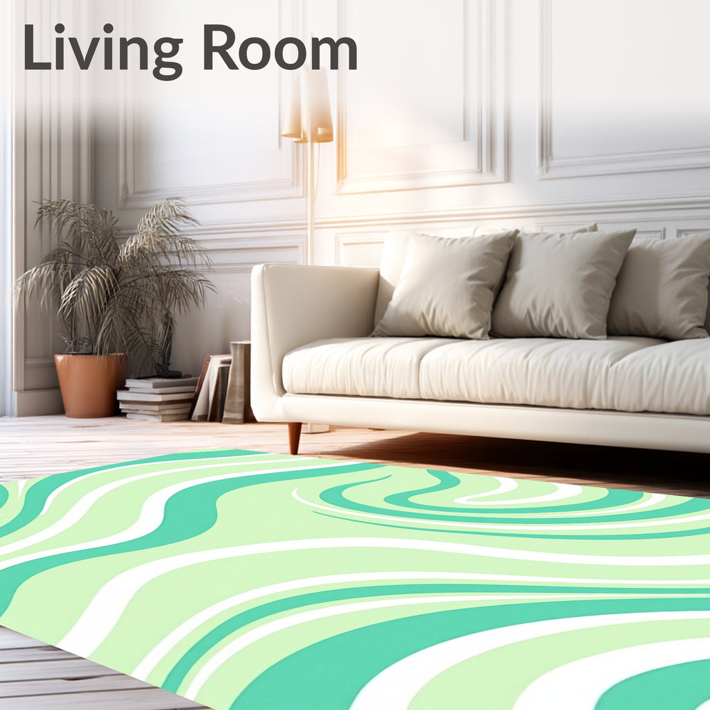 Abstract Swirl Wave Pattern Design Rug