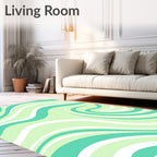 Abstract Swirl Wave Pattern Design Rug