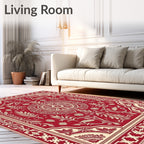 Ornate Red Floral Medallion Rug