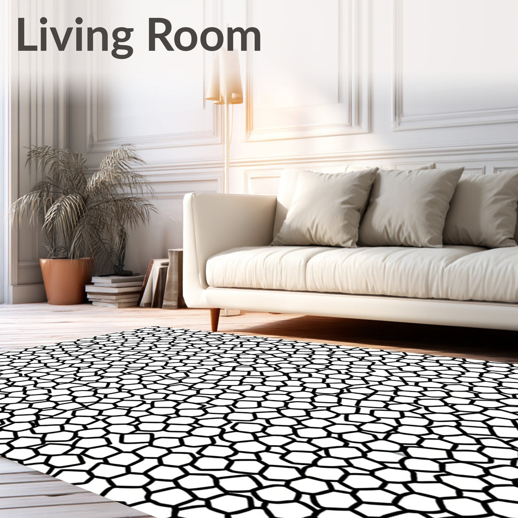 Abstract Irregular Geometric Network Pattern Rug
