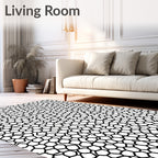 Abstract Irregular Geometric Network Pattern Rug