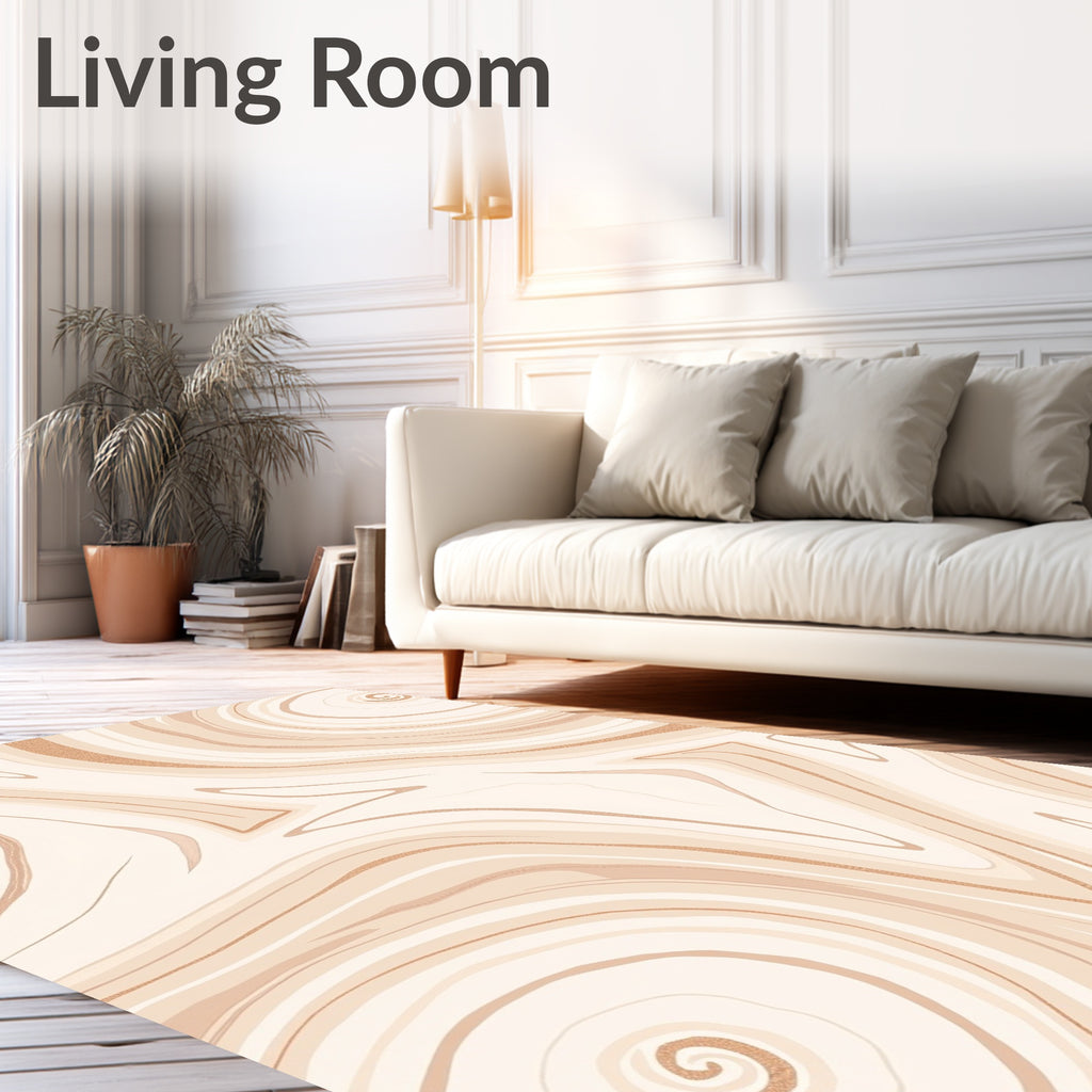 Swirling Abstract Earth Tones Rug