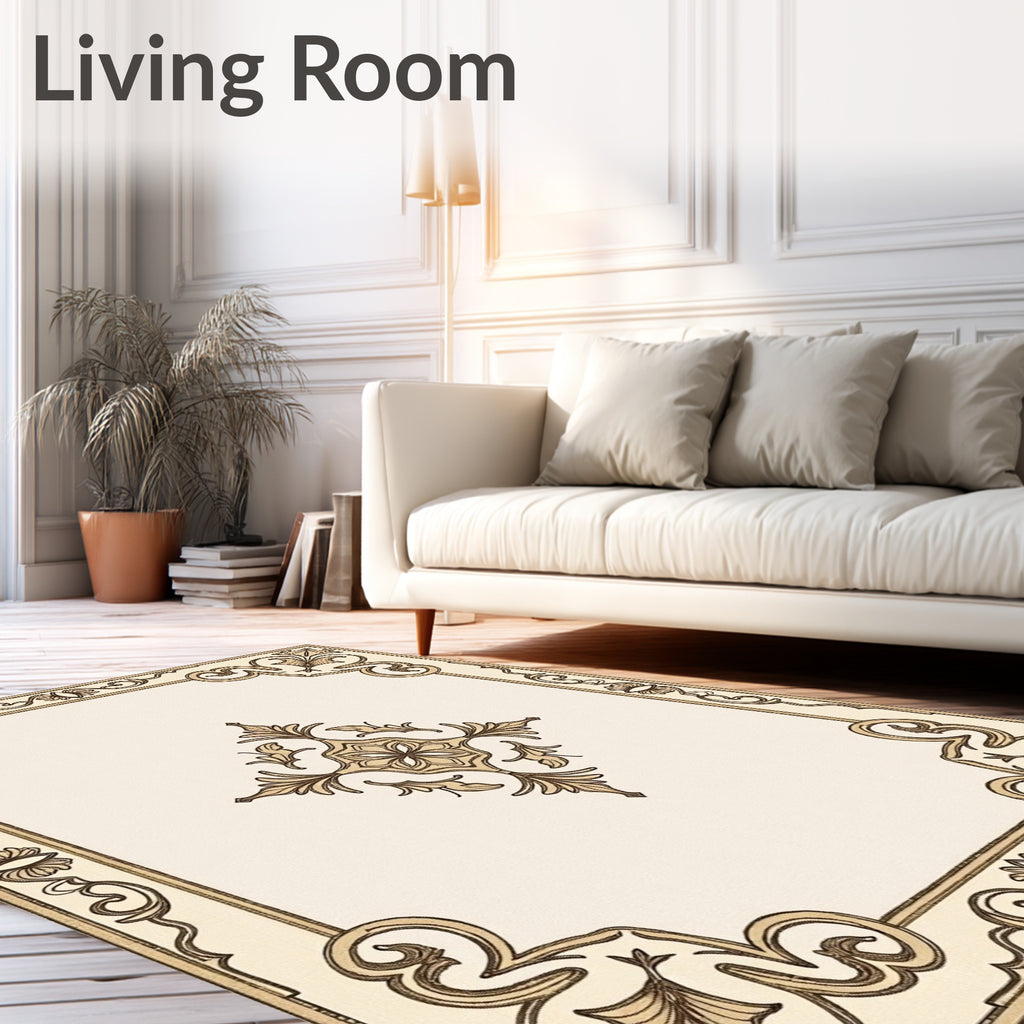 Classic Scrollwork Floral Pattern Rug