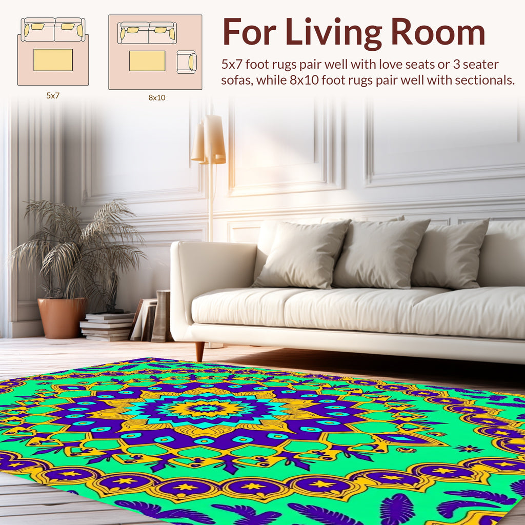 Vibrant Mandala Pattern Rug