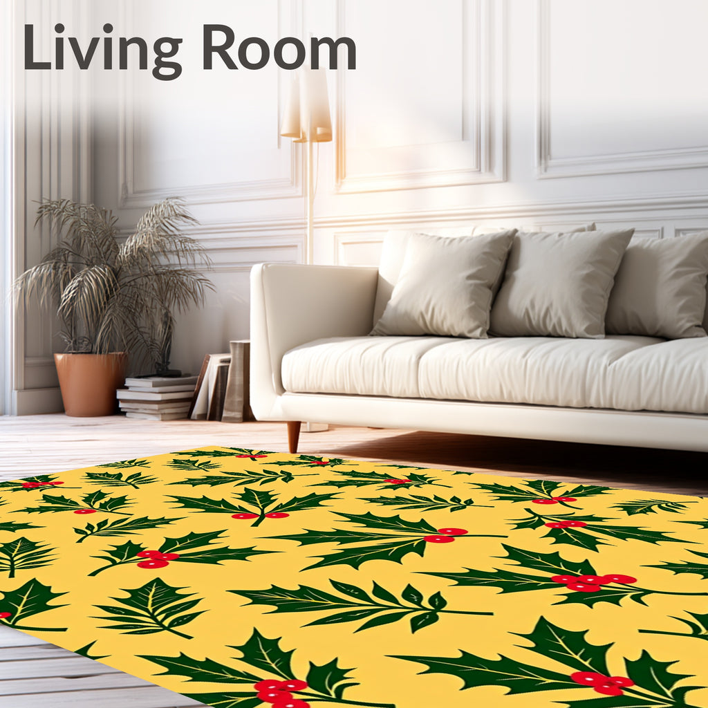 Holly Berry Festive Pattern Rug