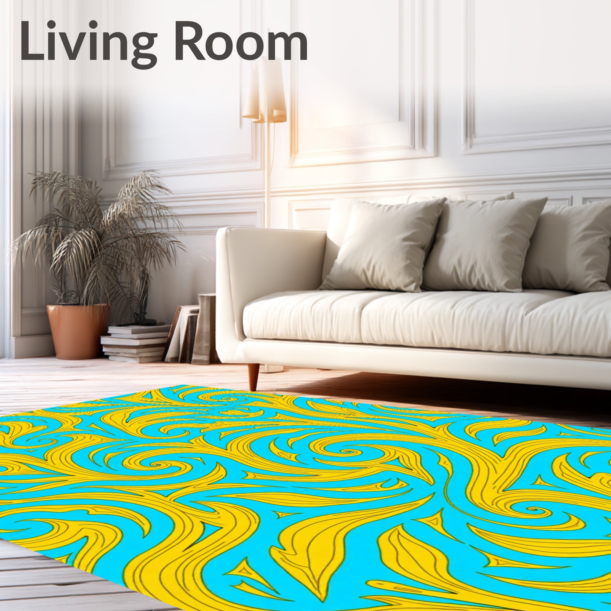 Sunny Swirls Leafy Trails Rug