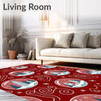 Whimsical Snow Globe Village Pattern Rug