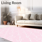 Pastel Pink Calligraphic Swirls Rug