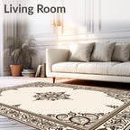 Ornate Floral Scrollwork Classic Design Rug