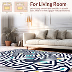 Abstract Labyrinth Geometric Pattern Rug