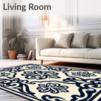 Ornate Floral Damask Motif Rug