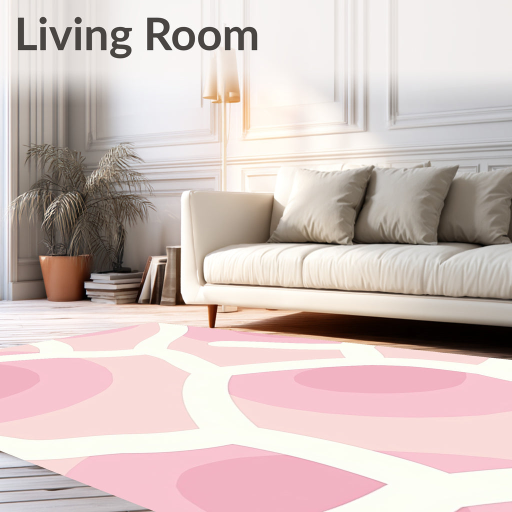 Pink Organic Layered Abstract Rug