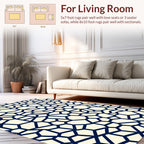 Navy Organic Shapes Pattern Rug