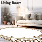 Ornate Scrollwork Classic Border Rug