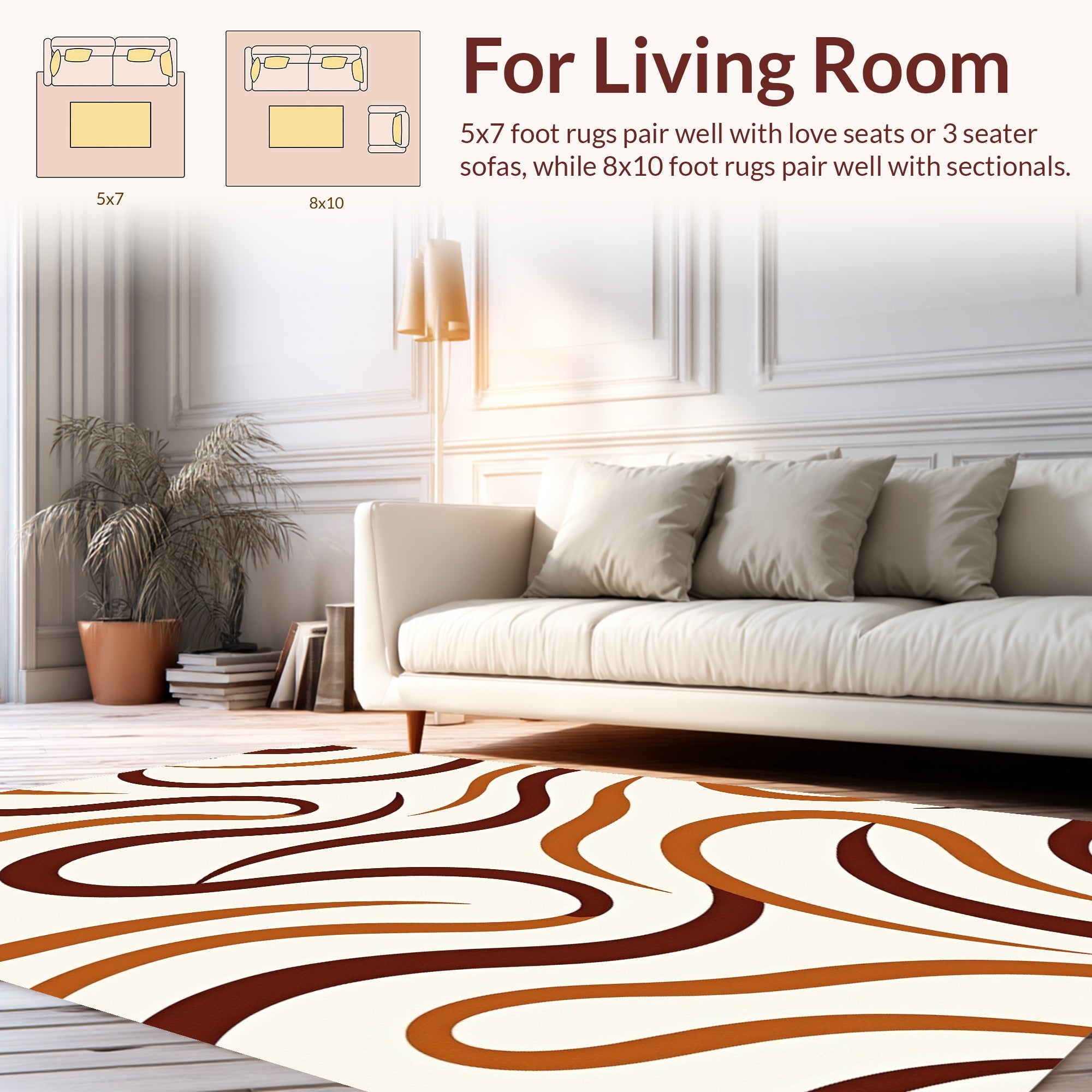 Warm Wave 2 Tone Swirl Rug