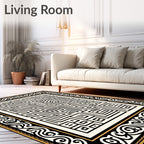 Intricate Maze Patterned Graphic Rug